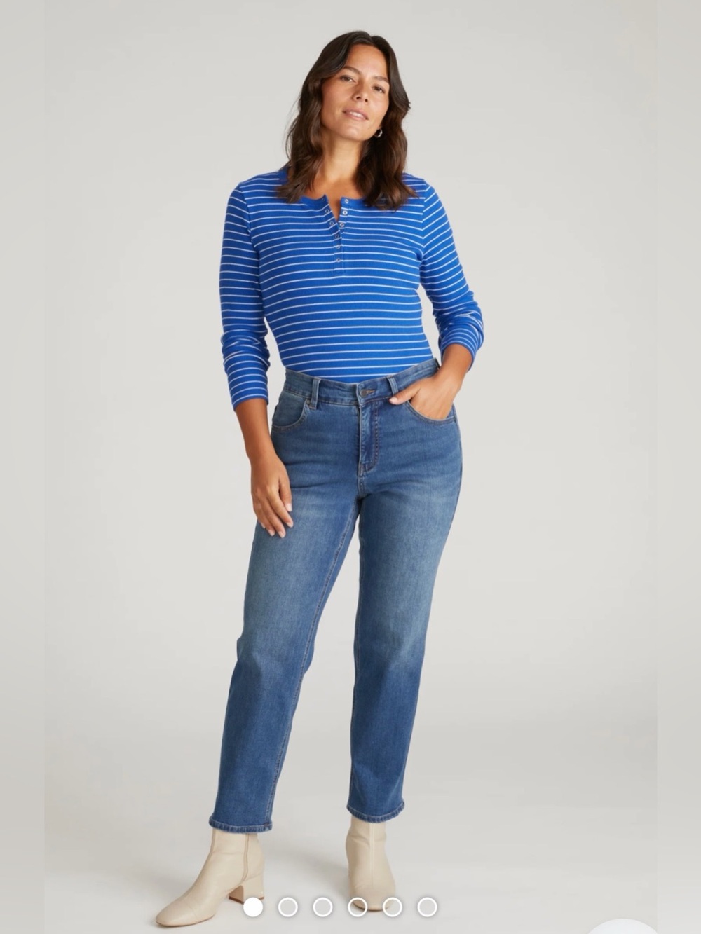 NWT Universal Standard Seine High Rise Straight Leg Jean size 30 in Anzio Blue